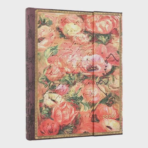 DI 2026 Renoir, Letter to Morisot (1892) (Embellished Manuscripts Collection) Ultra 12-month Day-at-a-Time Hardcover Flexi Dayplanner 2026 Renoir, Letter to Morisot (1892 (Wrap Closure) Hardback