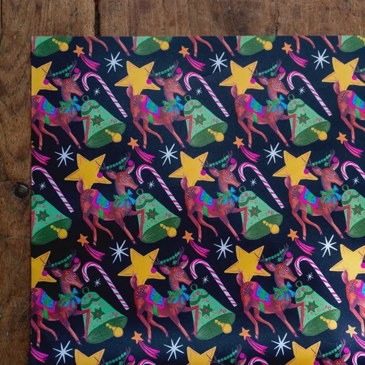 GWX Reindeer Candycane Luxury Giftwrap