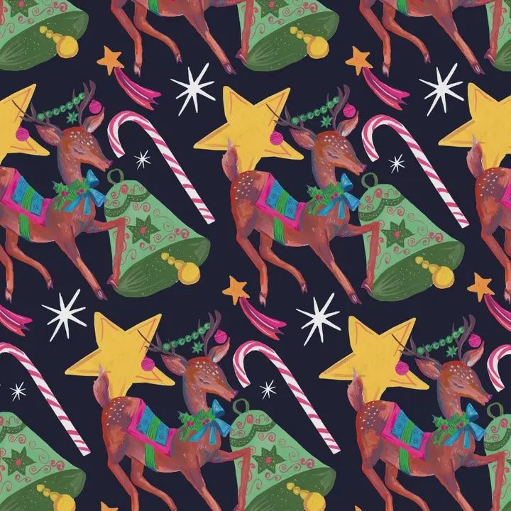 GWX Reindeer Candycane Luxury Giftwrap