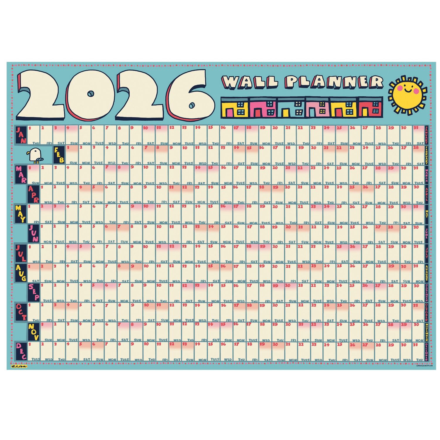 CA Lisa Holdcroft Wall Planners, Orientation: Landscape