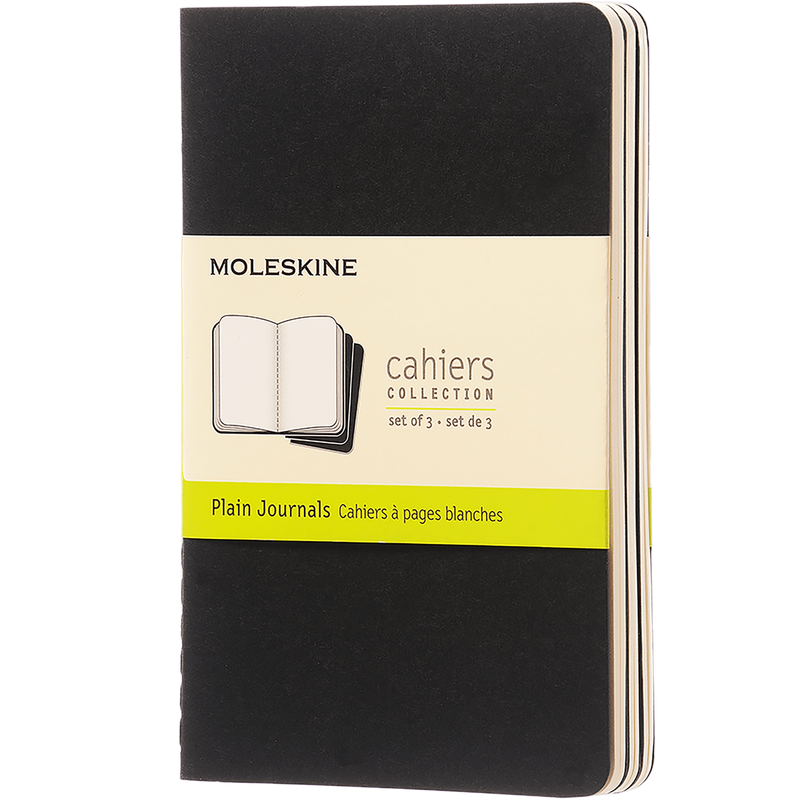NB Cahier X-Lrg 3 pk Black Plain