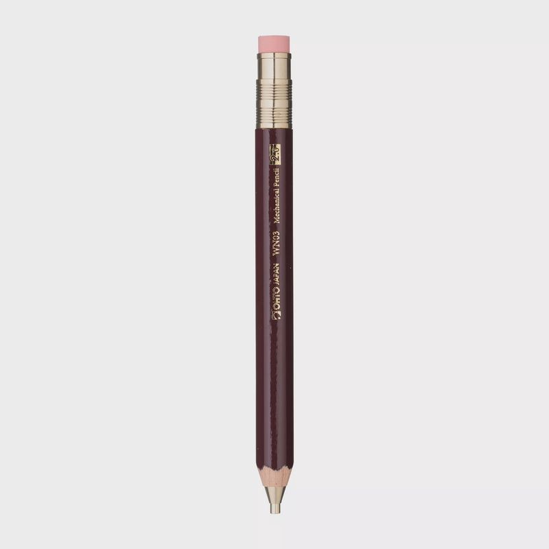 PE Wooden Mechanical Pencil 2.0 OHTO - Burgundy (5)