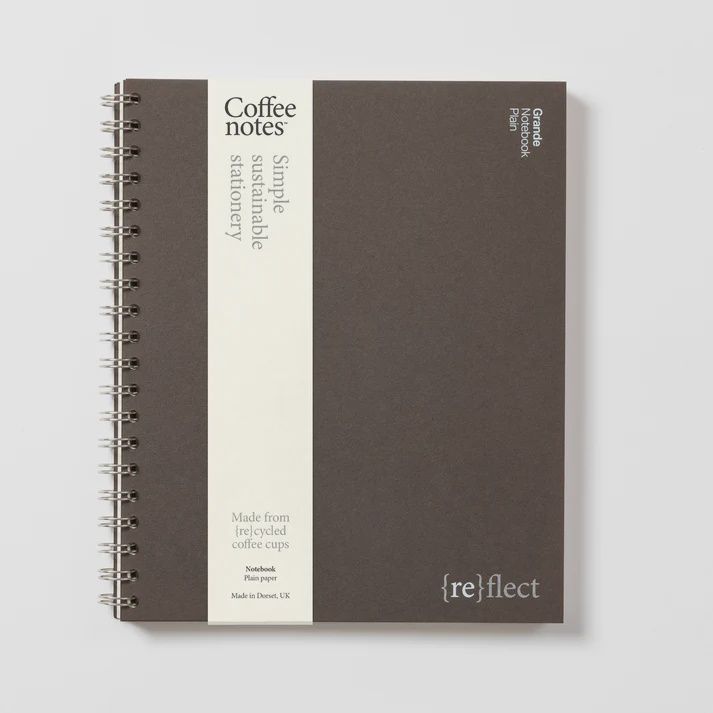 NB Coffeenotes Grande Wirobound Notebook - various styles, COLOUR: Espresso, Collection: Café, PAPER: Plain