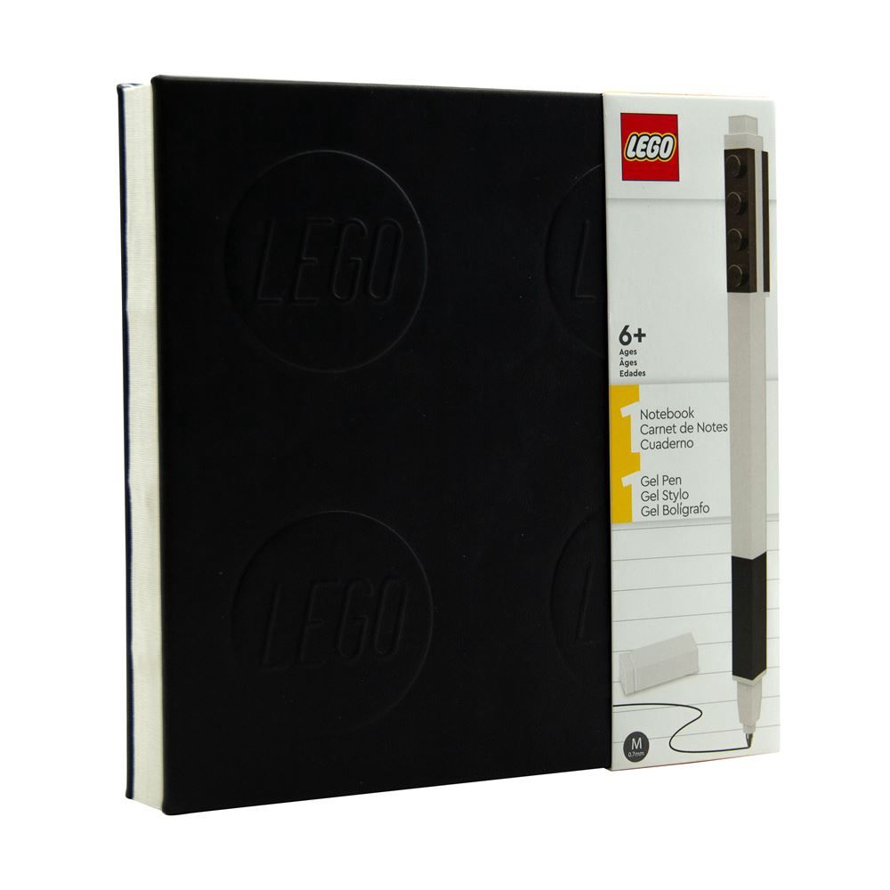 XNB Lego Locking Notebook with Gel Pen in box (P6), FINISH: Black