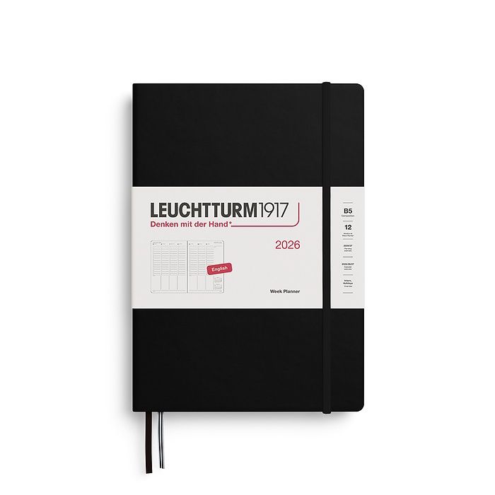 DI Leuchtturm 2026 Week Planner, COLOUR: Black, Size: Composition Hardback B5