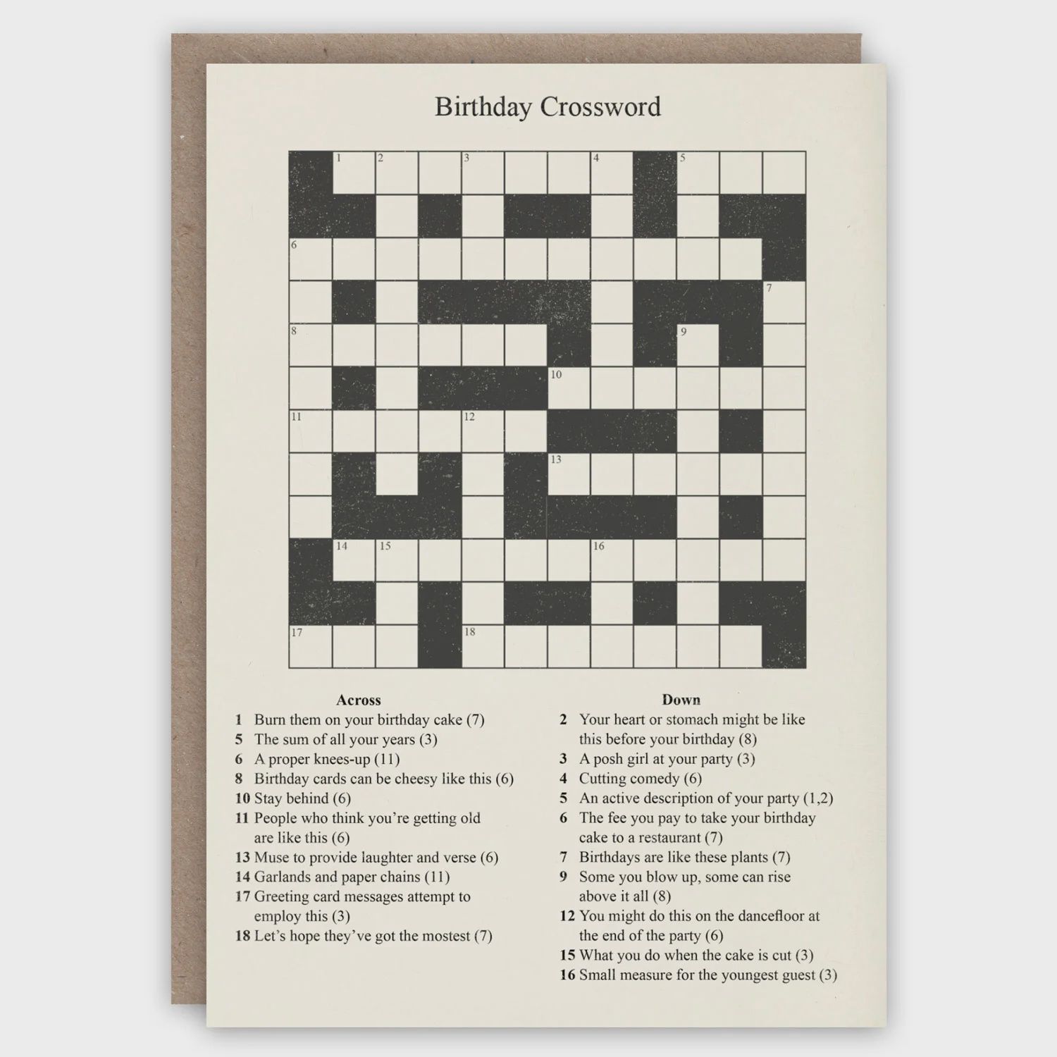 GC Birthday Crossword Greeting Card