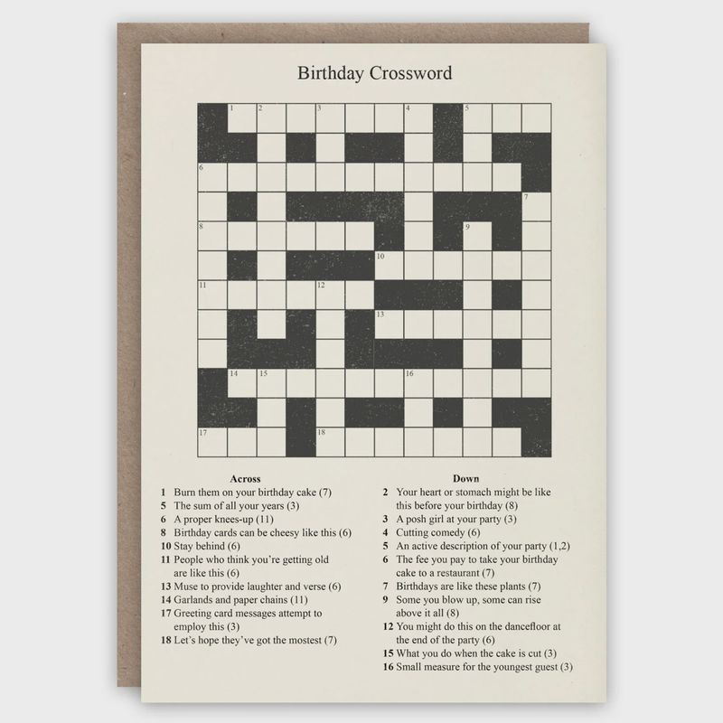 GC Birthday Crossword Greeting Card