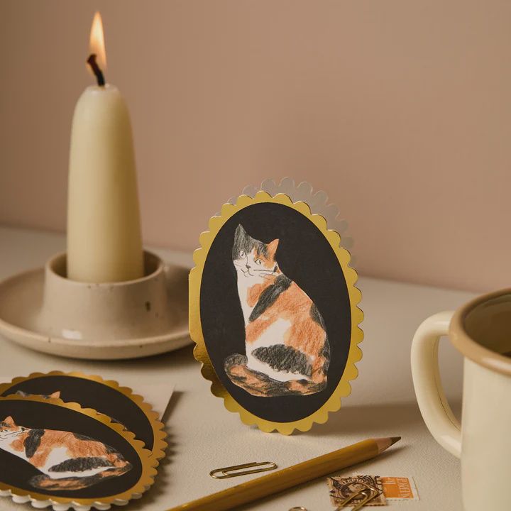 GC No. 27 Calico Cat Mini Greeting Card