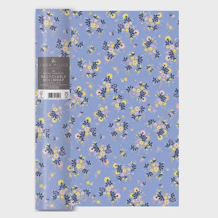 GRo Ditsy Floral, Powder Blue Gift Roll Wrap - 3m