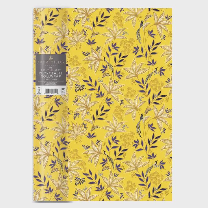GRo Botanic Blooms Yellow Gift Roll Wrap - 3m