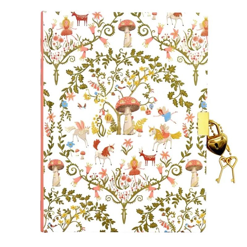NB Lockable Gold Foil Journal Enchanted Forest