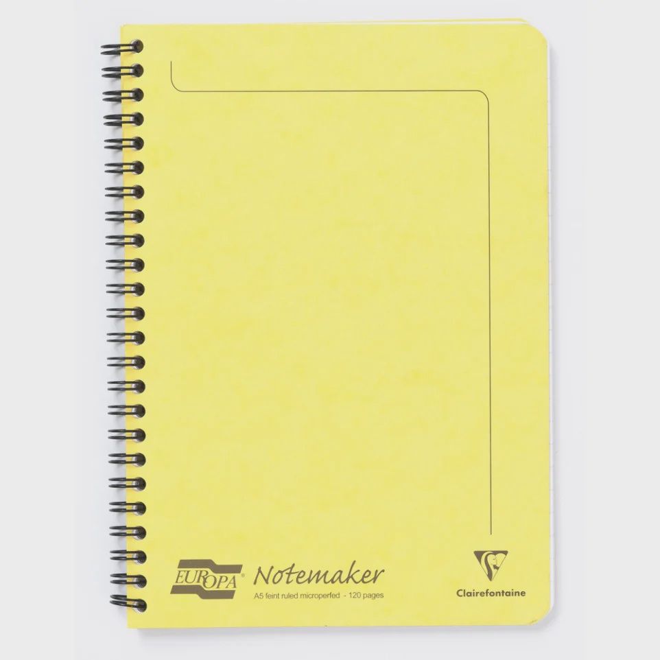NB Clairefontaine Europa Notemaker A5 Lined Notebook Lemon