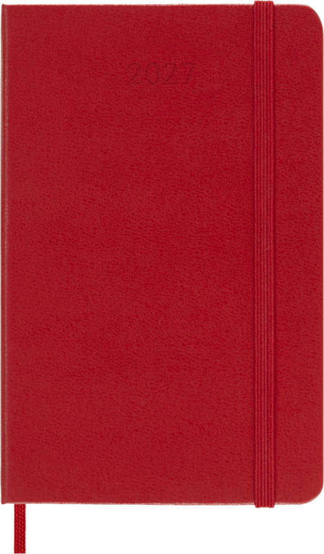 DI 2027 12-Month Daily Pocket Hardcover Notebook: Scarlet Red