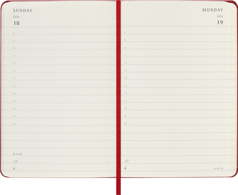 DI 2027 12-Month Daily Pocket Hardcover Notebook: Scarlet Red