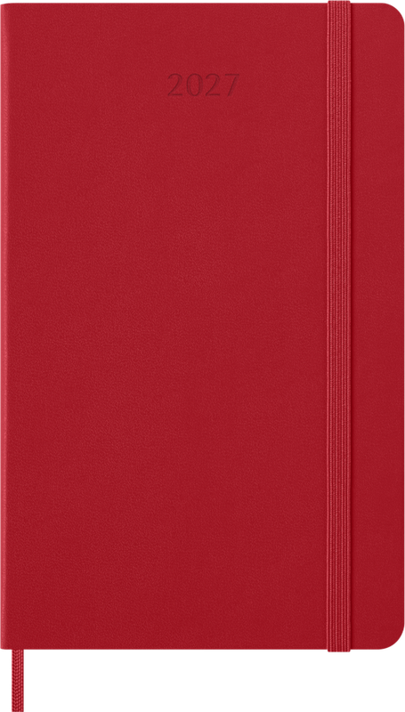 DI 2027 12-Month Daily Large Hardcover Notebook: Scarlet Red