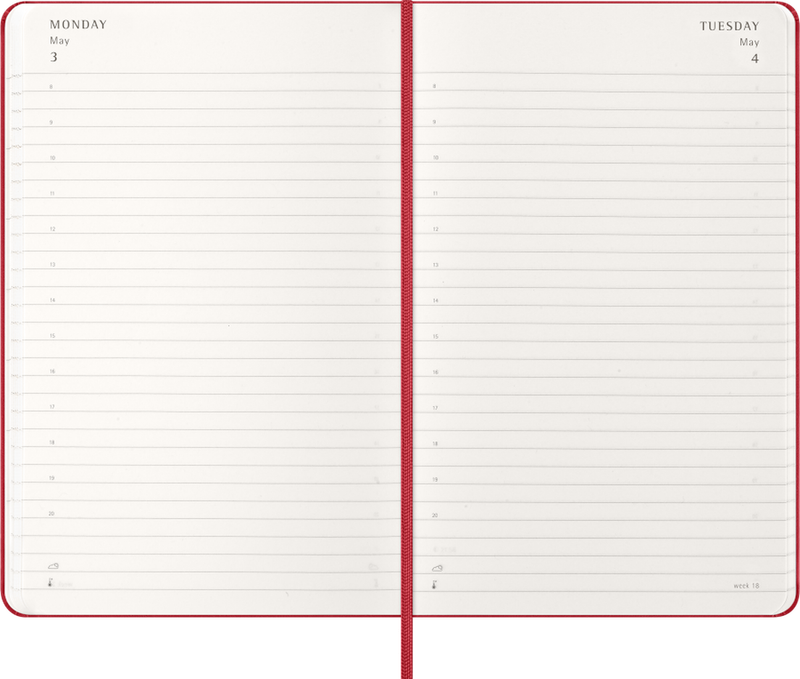 DI 2027 12-Month Daily Large Hardcover Notebook: Scarlet Red