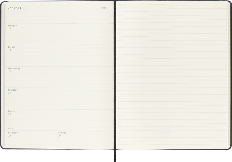 DI 2027 12-Month Weekly XL Hardcover Notebook: Black