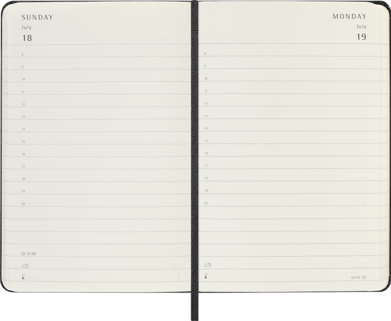 DI 2027 12-Month Daily Pocket Hardcover Notebook: Black