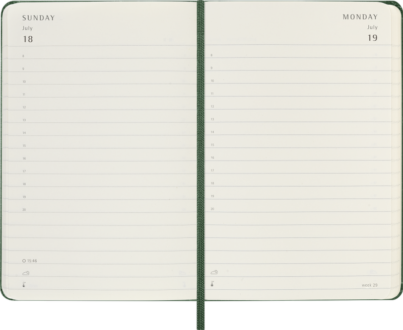 DI 2027 12-Month Daily Pocket Hardcover Notebook: Myrtle Green