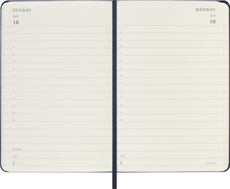 DI 2027 12-Month Daily Pocket Hardcover Notebook: Sapphire Blue