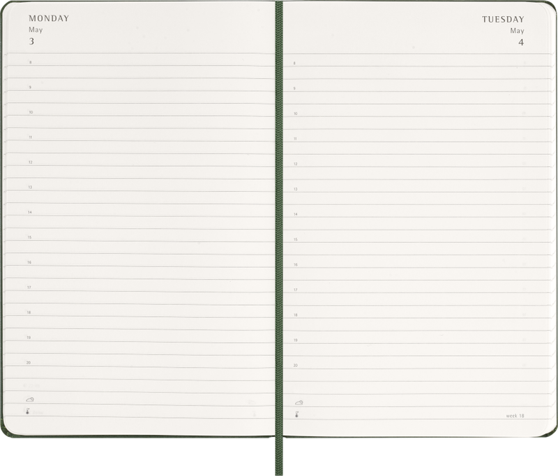 DI 2027 12-Month Daily Large Hardcover Notebook: Myrtle Green