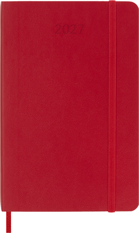 DI 2027 12-Month Daily Pocket Softcover Notebook: Scarlet Red