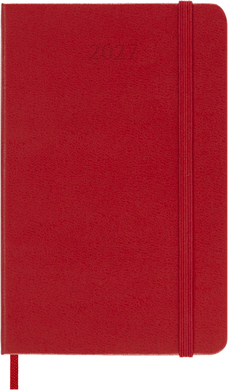 DI 2027 12-Month Weekly Pocket Hardcover Notebook: Scarlet Red