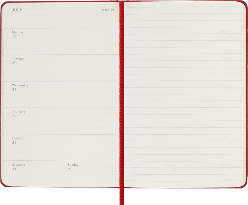 DI 2027 12-Month Weekly Pocket Hardcover Notebook: Scarlet Red