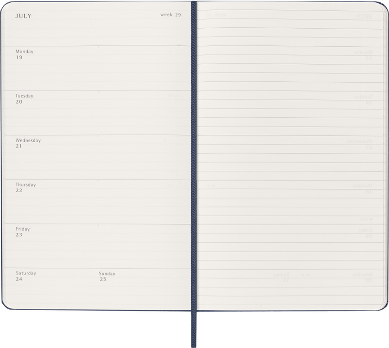 DI 2027 12-Month Weekly Large Hardcover Notebook: Sapphire Blue