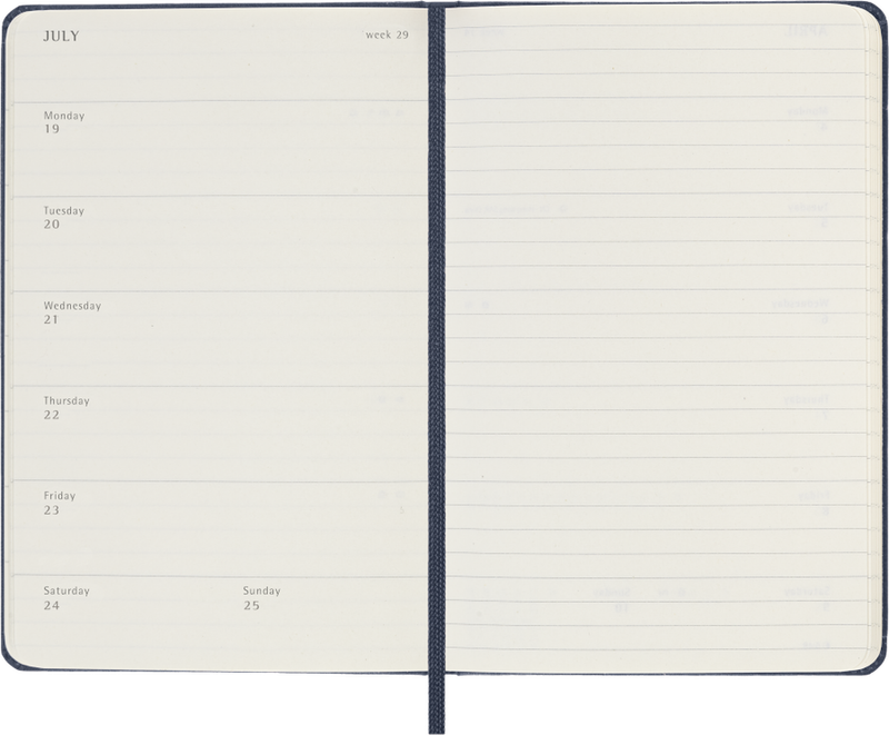 DI 2027 12-Month Weekly Pocket Hardcover Notebook: Sapphire Blue