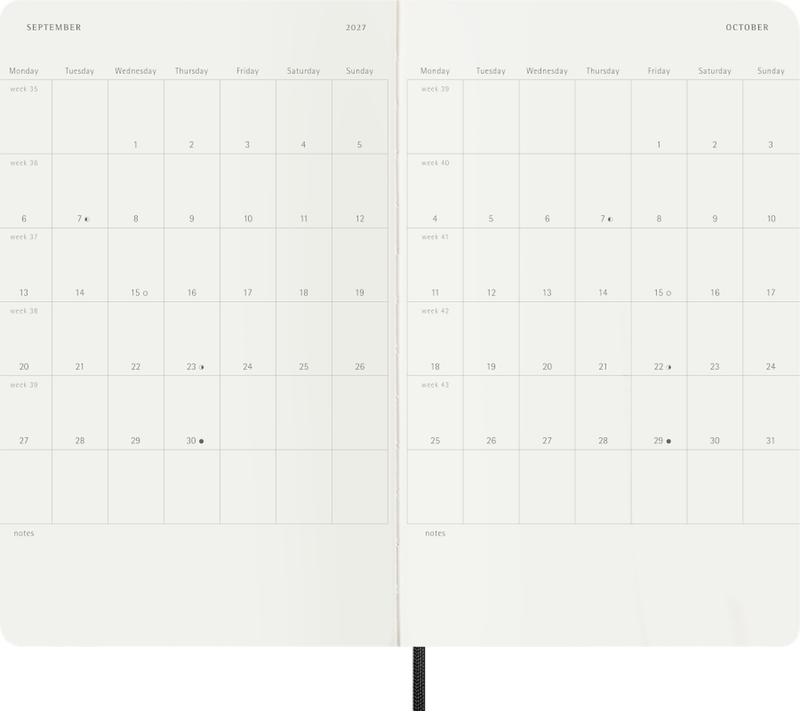 DI 2027 12-Month Weekly Large Softcover Notebook: Black