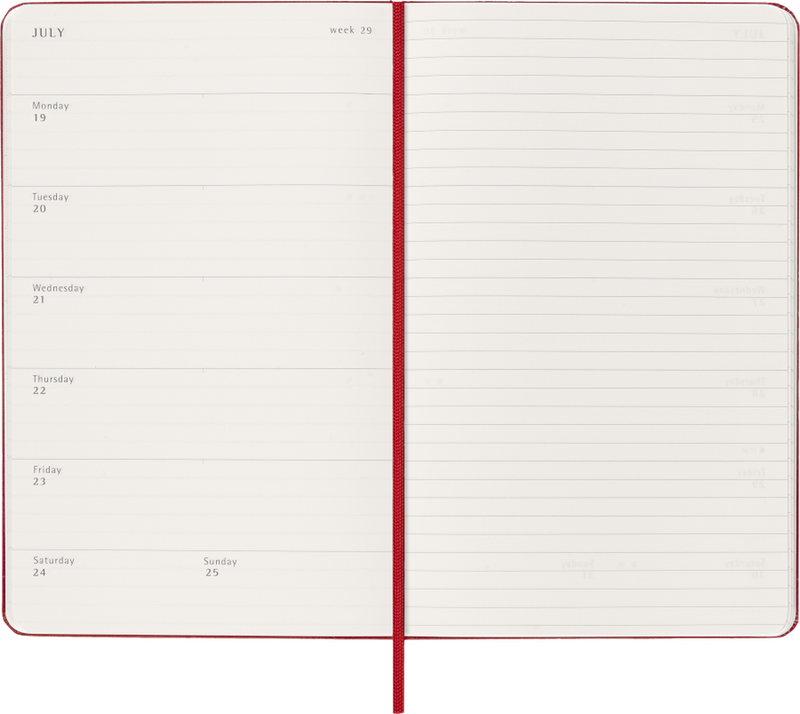 DI 2027 12-Month Weekly Large Hardcover Notebook: Scarlet Red