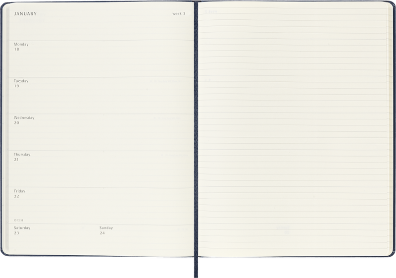 DI 2027 12-Month Weekly XL Hardcover Notebook: Sapphire Blue