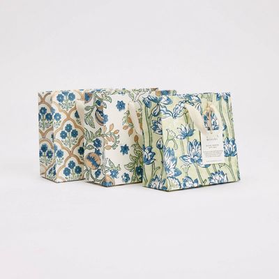 Block Printed Gift Bags (Small) - Indigo