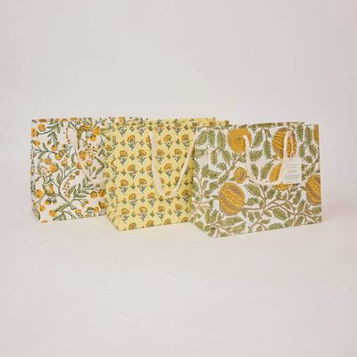 Block Printed Gift Bags (Medium) - Sunshine Refresh