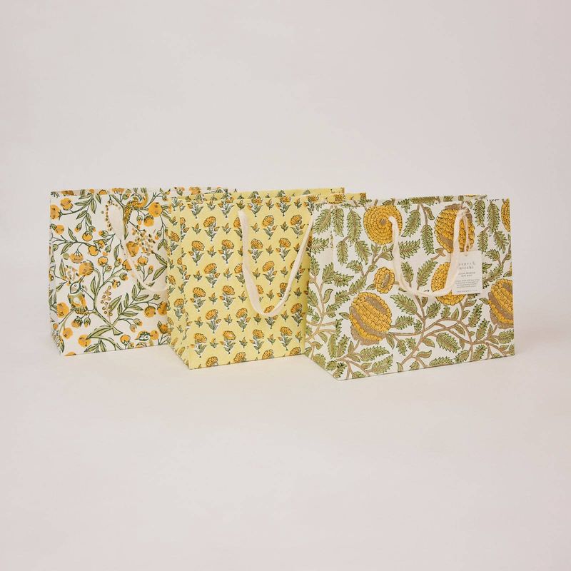 Block Printed Gift Bags (Medium) - Sunshine Refresh