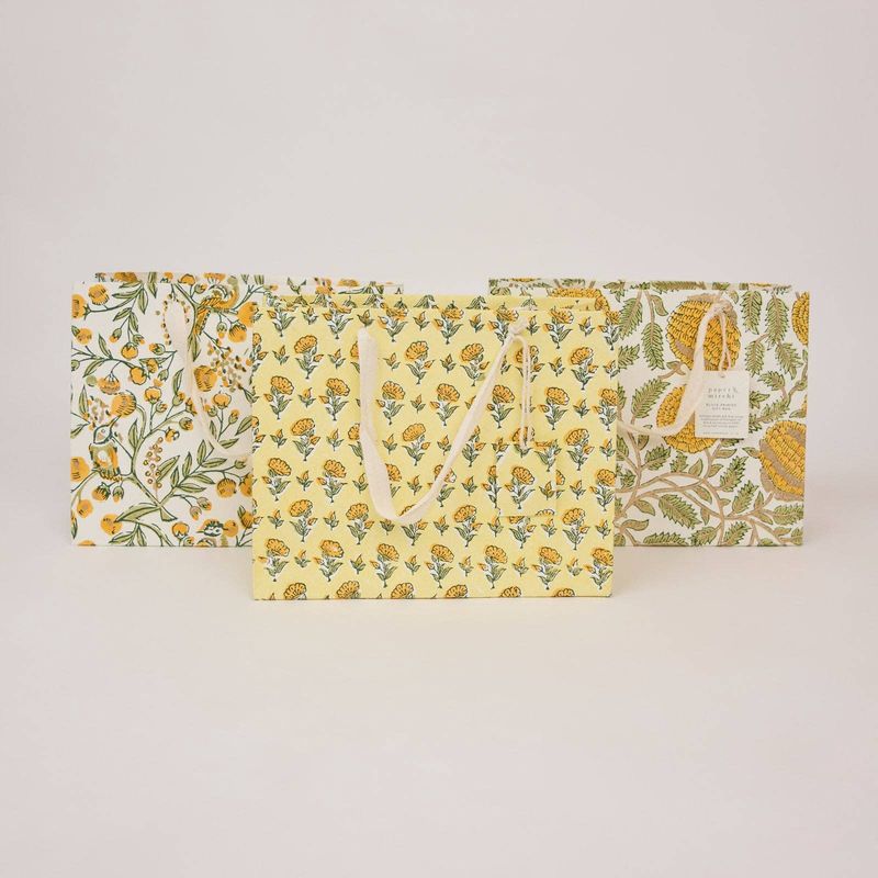 Block Printed Gift Bags (Medium) - Sunshine Refresh