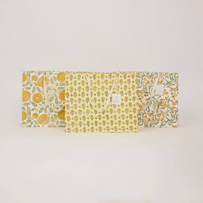 Block Printed Gift Bags (Large) - Sunshine Refresh
