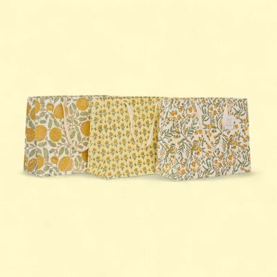 Block Printed Gift Bags (Large) - Sunshine Refresh
