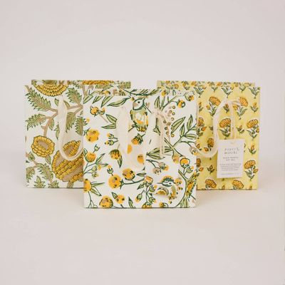 Block Printed Gift Bags (Small) - Sunshine Refresh