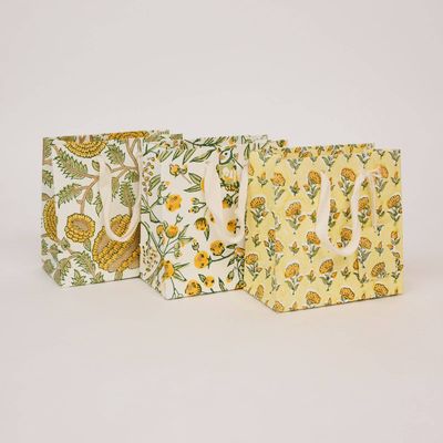 Block Printed Gift Bags (Small) - Sunshine Refresh