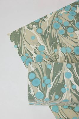 Hand Marbled Wrapping Paper Sheets - Cosmos Ocean Slate