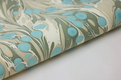 Hand Marbled Wrapping Paper Sheets - Cosmos Ocean Slate