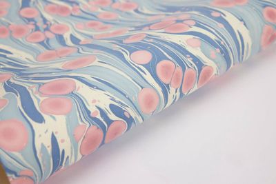 Hand Marbled Wrapping Paper Sheets - Cosmos Hydrangea