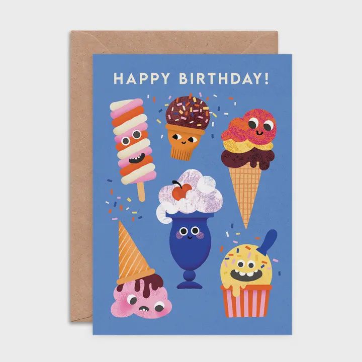GC Ice Cream Faces Birthday Card