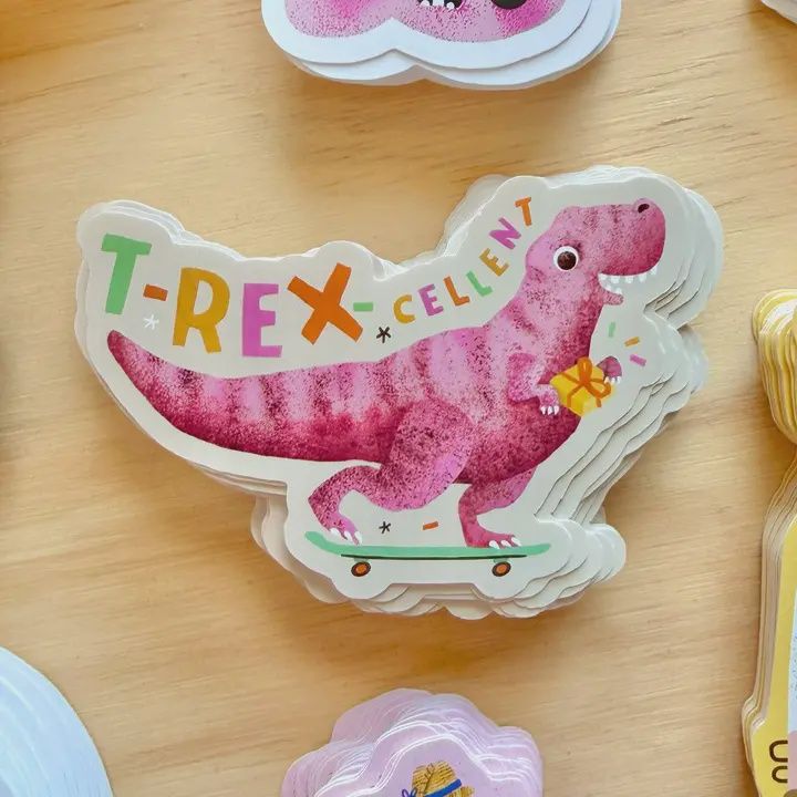 SK Dinosaur Vinyl Sticker | T-Rex-Cellent Funny Decal