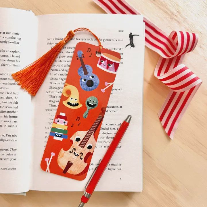 BA Music Faces Illustrated Bookmark with Tassel