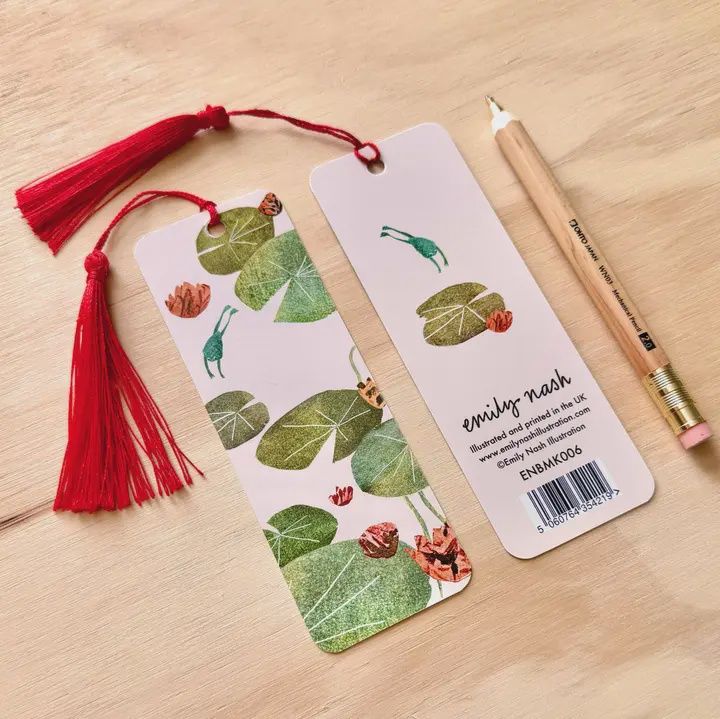 BA Lily Pad Illustrated Bookmark with Tassel