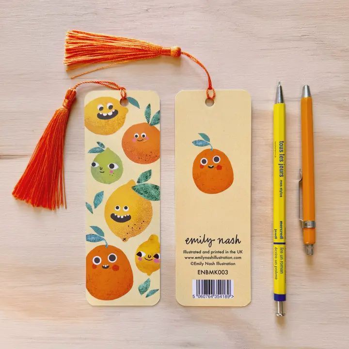 BA Citrus Faces Illustrated Bookmark with Tassel