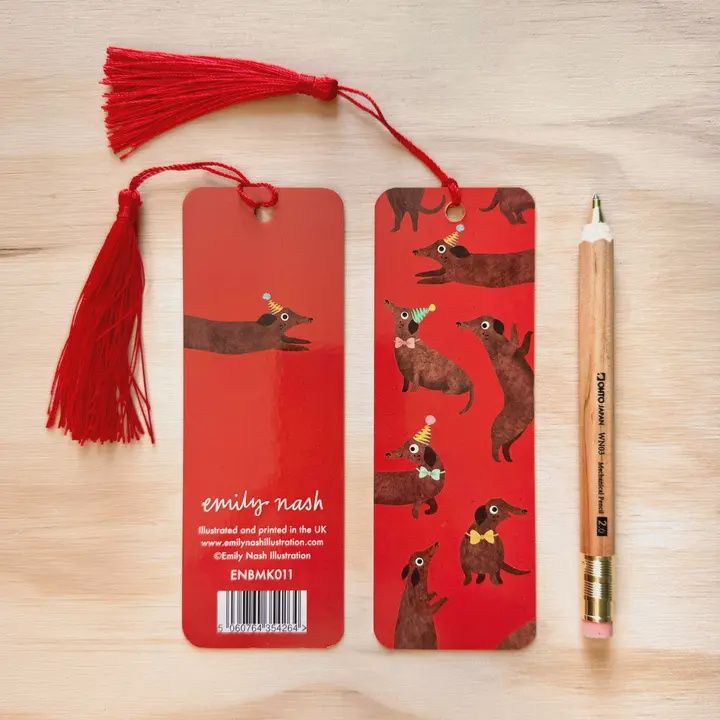 BA Sausage Dog Illustrated Bookmark with Tassel